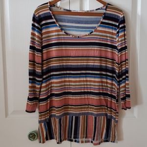 Stripey 3/4 sleeve top   5/$20🕸